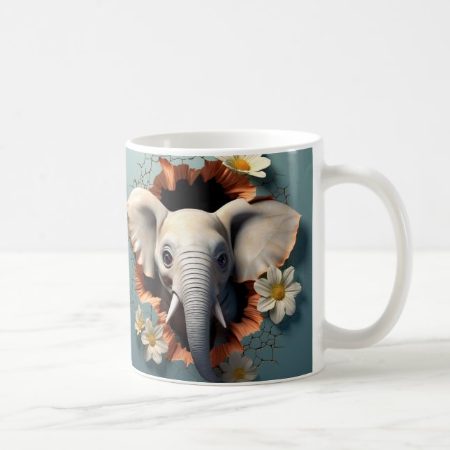 De Café Caneca 3D Elefante (Direita)