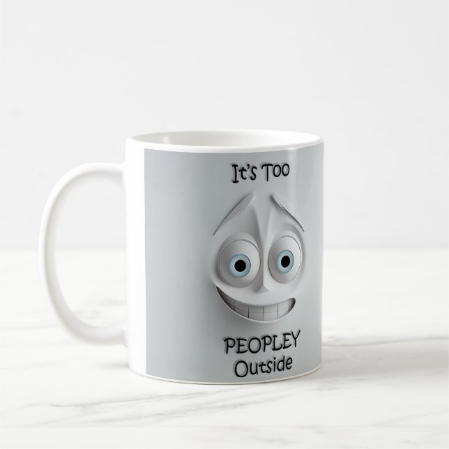 De Café Caneca 3D Rosto Sarcástico Está Muito Cheio Lá For (Esquerda)