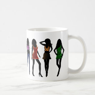 De Café Caneca à moda da silhueta das meninas da forma do