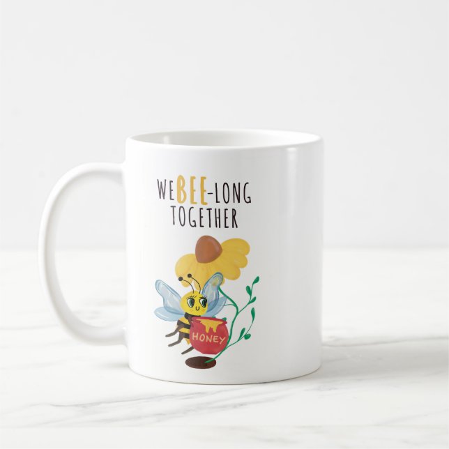 De Café Caneca Abelha Fofa - "Nós Bee-longecemos Juntos" " (Esquerda)