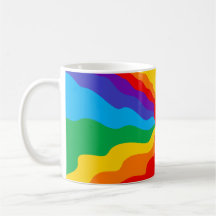 Caneca Abstrata Coração Arco-Íris Fluido