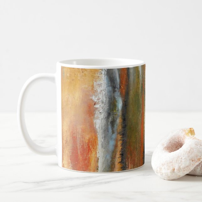 De Café Caneca abstrata das camadas da terra (Com Donut)
