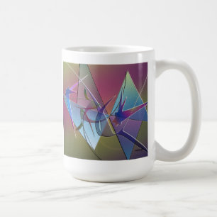 De Café caneca abstrata do pássaro