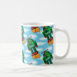 De Café Caneca "acima" ateada fogo do robô