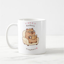 Caneca Aconchegante da Bárbara Capivara Lendo Livr