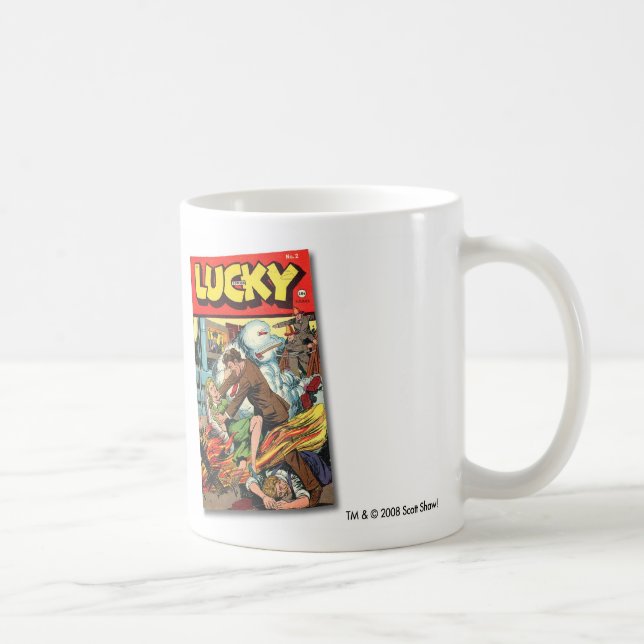 De Café Caneca afortunada da história em quadrinhos (Direita)