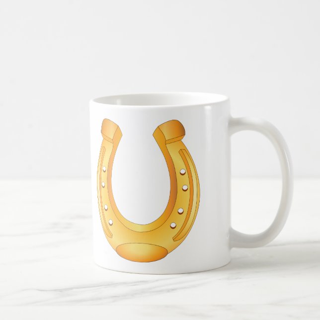 De Café Caneca afortunada em ferradura dourada (Direita)