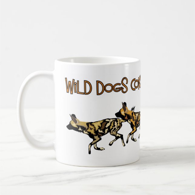 De Café Caneca africana do projeto da conservação dos cães (Esquerda)