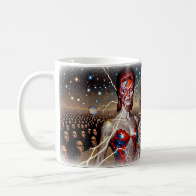 De Café Caneca Aladdin Sane Cosmic Lightning Mar Estrelado (Esquerda)