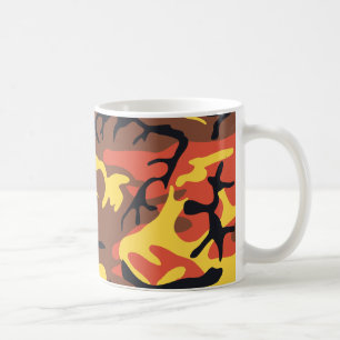 De Café Caneca alaranjada da camuflagem