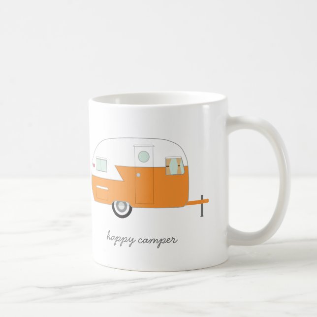 De Café Caneca alaranjada do campista feliz (Direita)