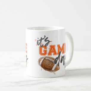 De Café Caneca alaranjada do dia do jogo