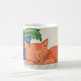 De Café Caneca alaranjada do gato