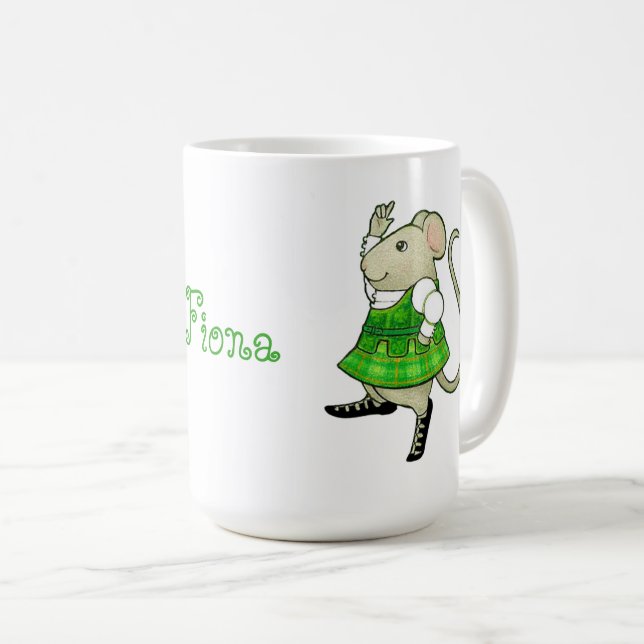 De Café CANECA ALTA BRANCA IRISH JIG MOUSE + Texto (Frente Esquerda)