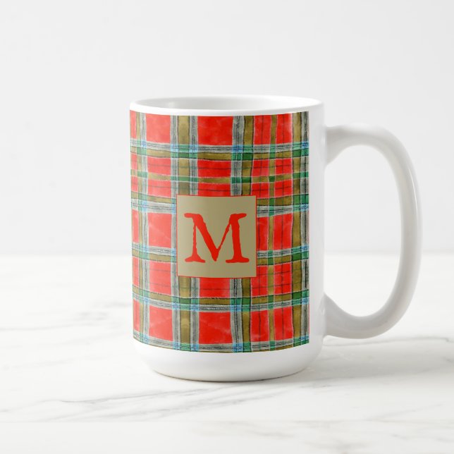 De Café CANECA ALTA BRANCA MAC BAIN TARTAN + Inicial (Direita)