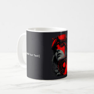 De Café Caneca Alvo Vermelho Garota Cibercpunk Distópica