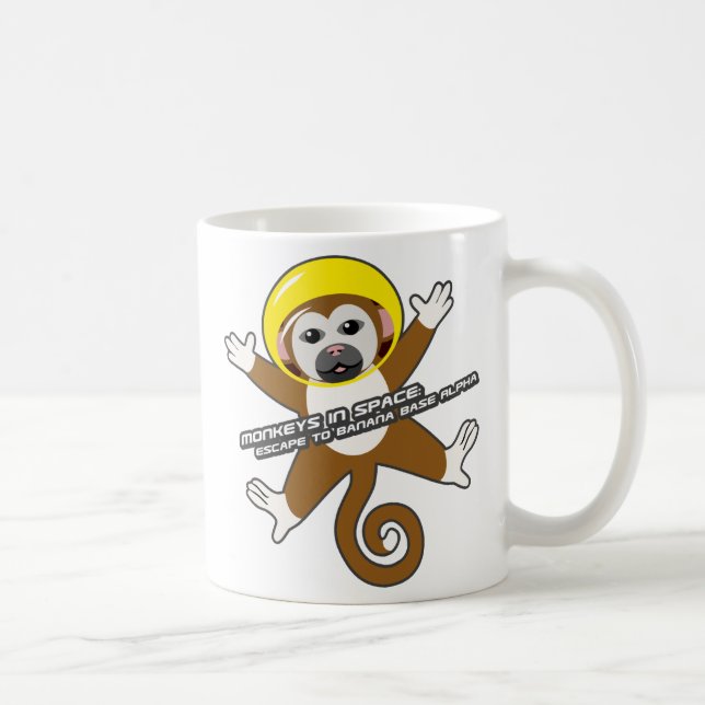 De Café Caneca amarela do macaco do espaço (Direita)