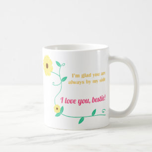 De Café Caneca amarela do melhor amigo da flor