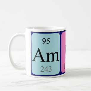 De Café Caneca ambarina do nome da mesa periódica