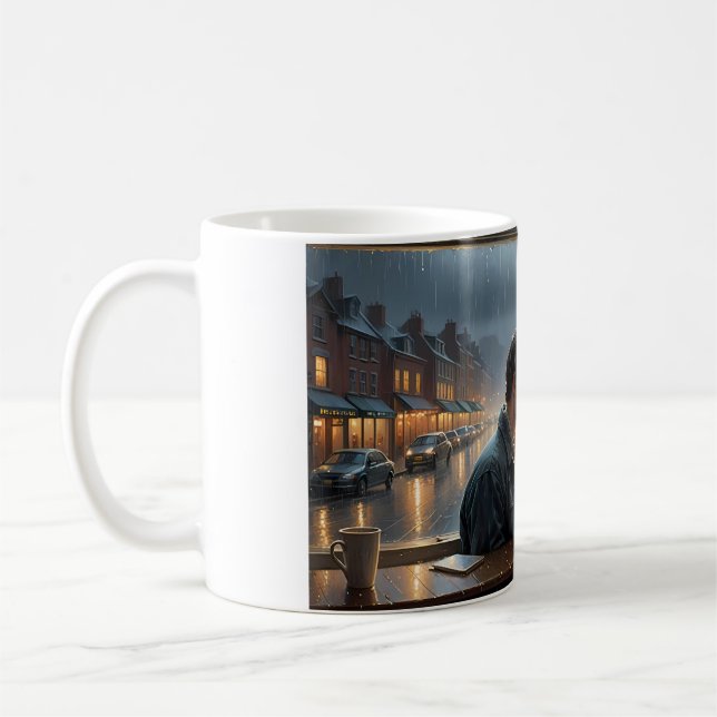 De Café Caneca Amor Chuvoso na Janela (Esquerda)