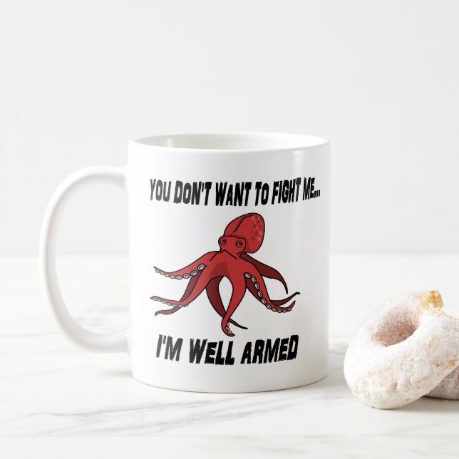 De Café Caneca animal da chalaça do polvo armado bom (Com Donut)