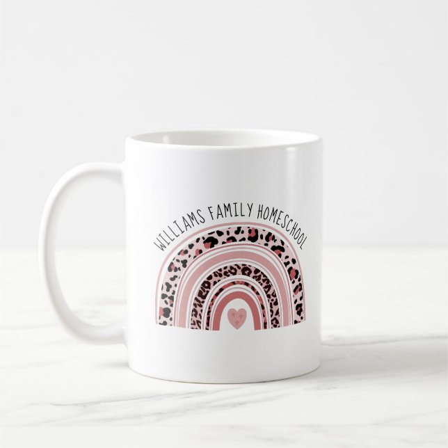 De Café Caneca Arco-Íris Boho Nome da Educação em Casa Mam (Esquerda)