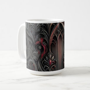 De Café Caneca Arcos Góticos – Elegância Preta e Vermelha