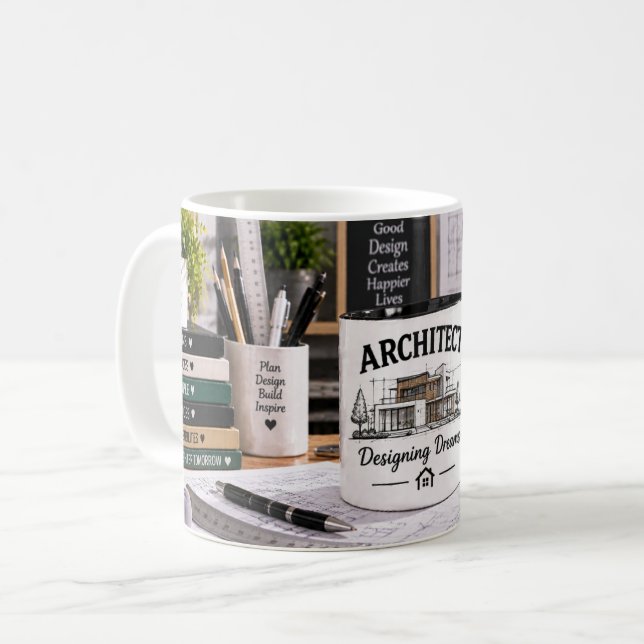 De Café Caneca Arquiteto Projetando Sonhos (Frente Esquerda)