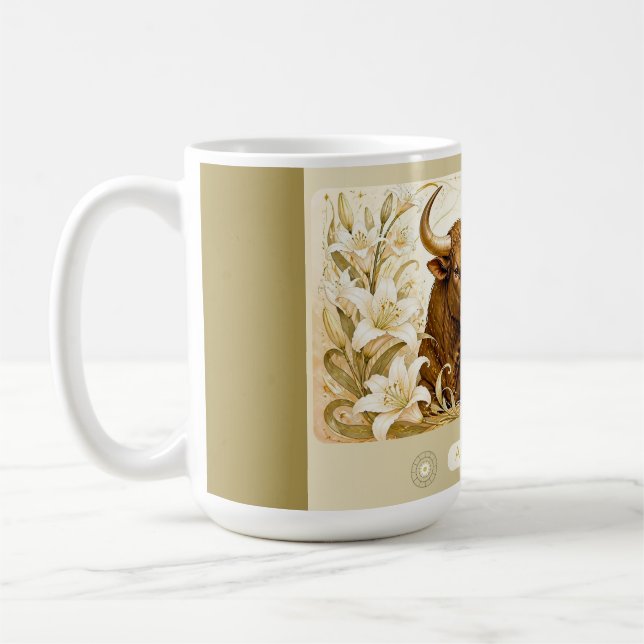 De Café Caneca Art Nouveau Touro Lírio (Esquerda)