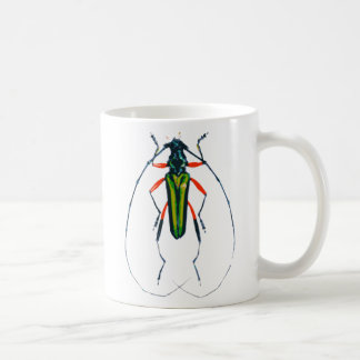 De Café Caneca asiática verde do besouro do longhorn