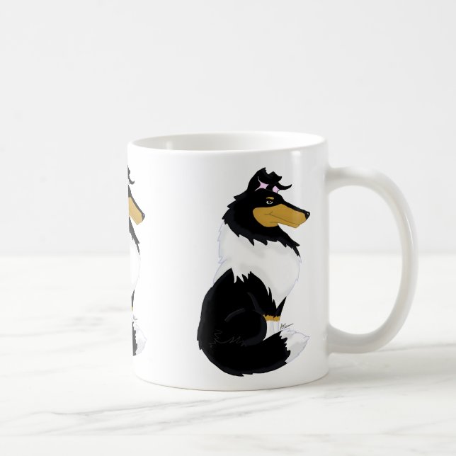 De Café caneca áspera dos desenhos animados do Collie da (Direita)