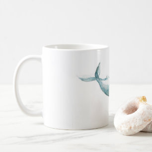 De Café Caneca ausente nadadora da baleia da aguarela