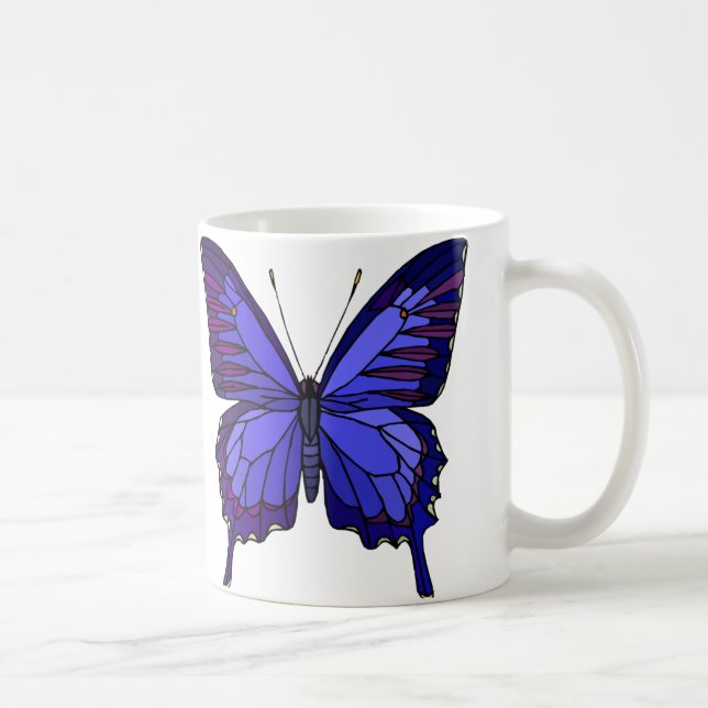 De Café Caneca azul da borboleta (Direita)