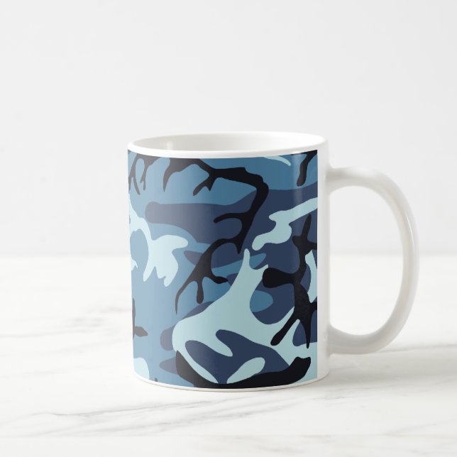 De Café Caneca azul da camuflagem (Direita)