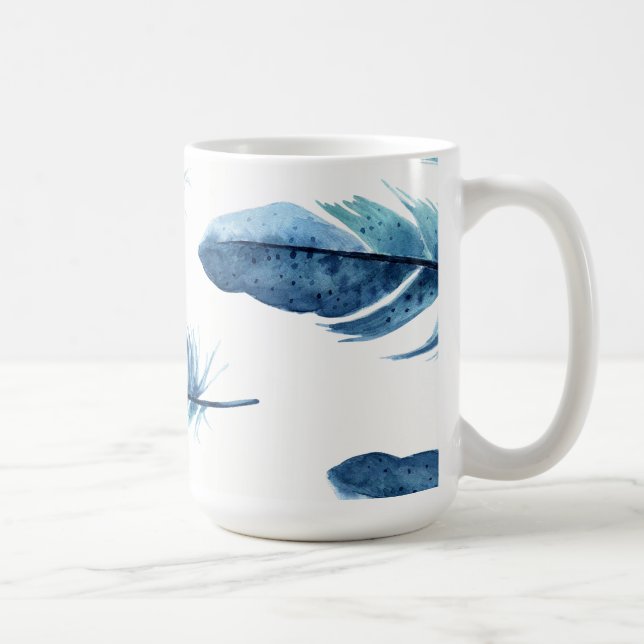 De Café Caneca azul da pena (Direita)