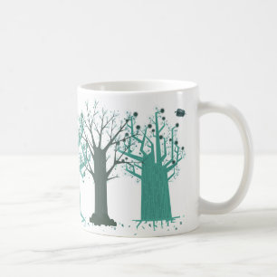 De Café Caneca azul das árvores