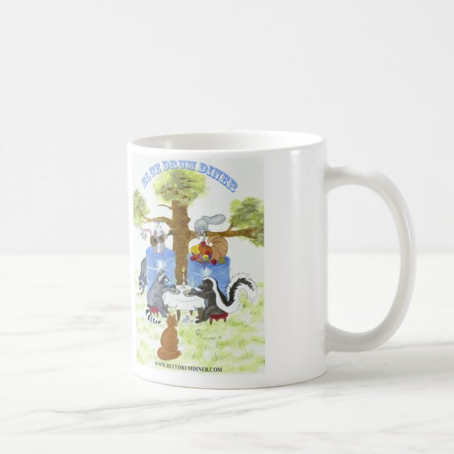 De Café Caneca azul do comensal do cilindro (Direita)
