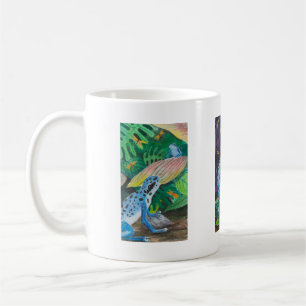 De Café Caneca azul do sapo do dardo