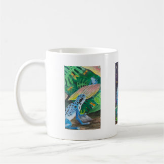 De Café Caneca azul do sapo do dardo