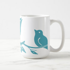 De Café Caneca azul dos pássaros