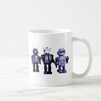 De Café caneca azul dos robôs