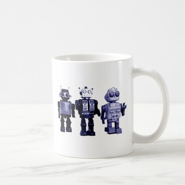 De Café caneca azul dos robôs (Direita)