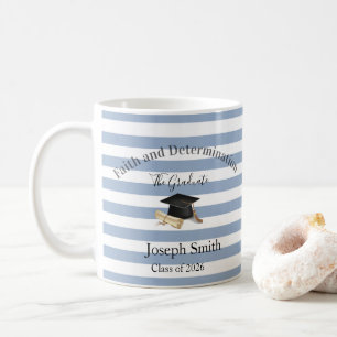De Café Caneca Azul e Listra Branca Graduado 2026