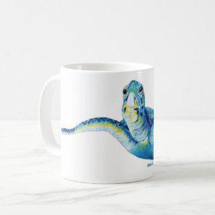De Café Caneca Azul Grande