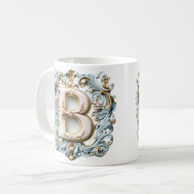De Café Caneca 'B' Monograma Barroco para uma Princesa do  (Frente Esquerda)