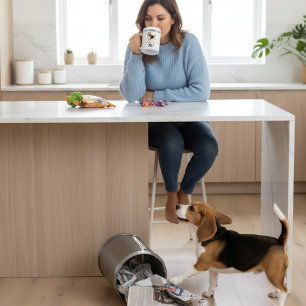 De Café Caneca Beagle Preto e Marrom / tipografia / Person