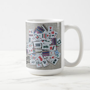 De Café Caneca bege do jongg do mah