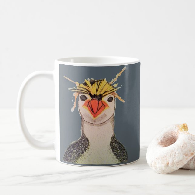 De Café Caneca bonito da cara do pinguim (Com Donut)