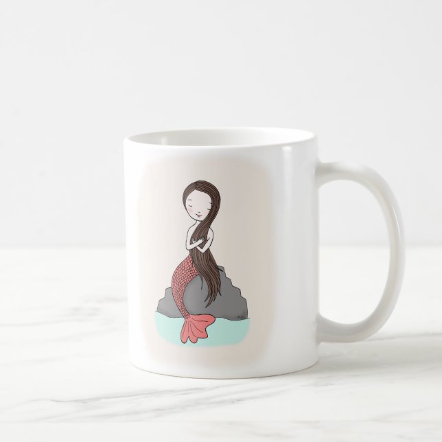 De Café Caneca bonito da ilustração da sereia da caneca da (Direita)