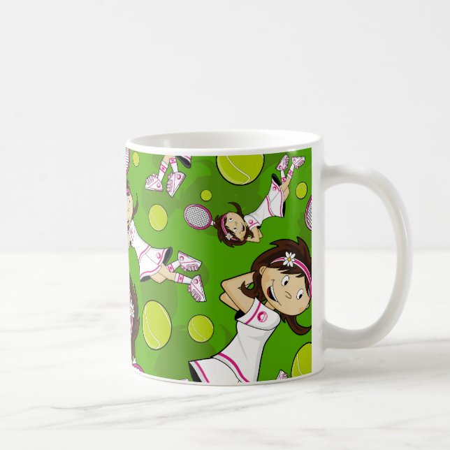 De Café Caneca bonito da menina do tênis (Direita)